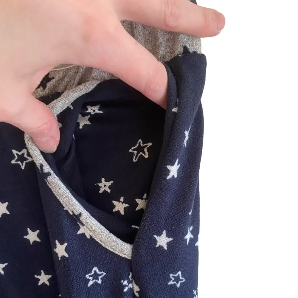 Lucky Brand Blue Gray Star Pajama Pants Large‎